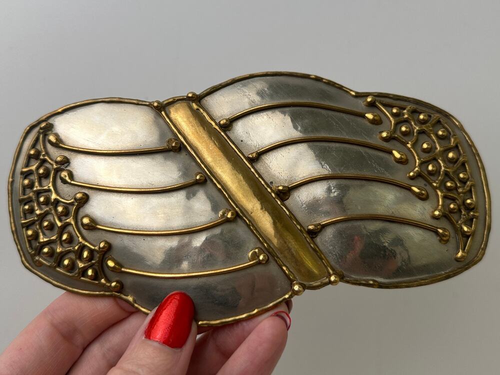 Vintage 70s Mixed-Metal Abstract Belt Buckle
